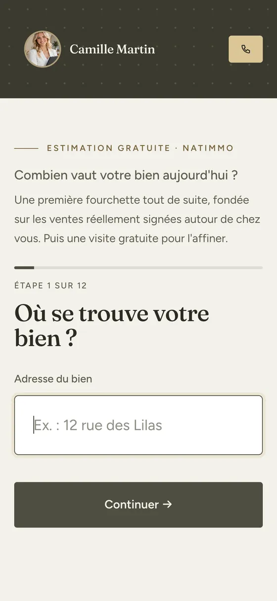 Natimmo sur téléphone.