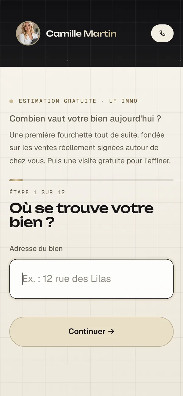 LF Immo sur téléphone.